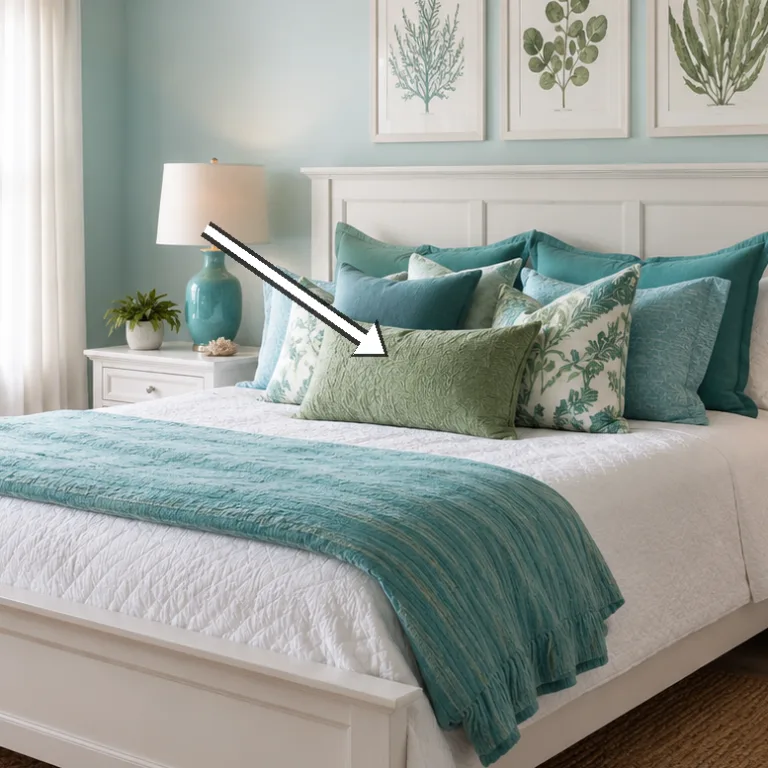 Close-up of the quilted white comforter with curved stitching